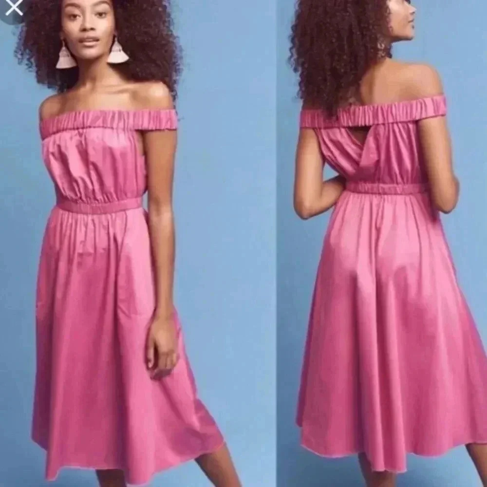 Anthropologie Off-Shoulder A-line Pocket Dress